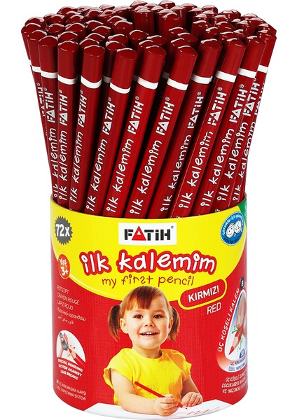 Jumbo Üçgen Başlangıç Kalemi Kırmızı 72'Li