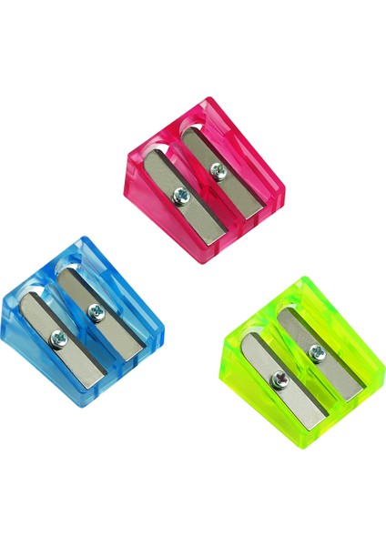 410-K Ft Plastik Neon Çiftli Kalemtraş