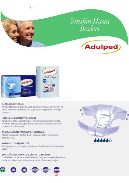 Belbantlı Hasta Bezi L 6 Paket x 30 Adet