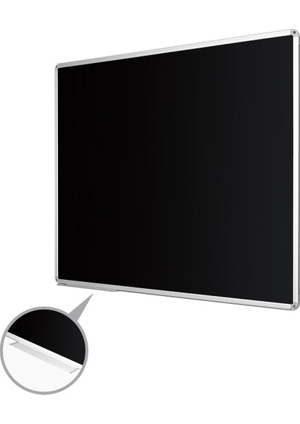 100 Cm X 130 Cm Alüminyum Çerçeve Duvara Monte Kara Tahta (Tebeşir Tahtası)