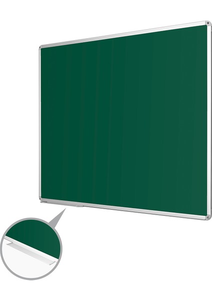 100 Cm X 130 Cm Alüminyum Çerçeve Duvara Monte Yeşil Tahta (Tebeşir Tahtası)