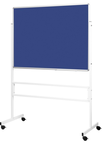 120 Cm X 200 Cm Mobil Ayaklı Tek Yüzlü Mavi Kumaşlı Pano