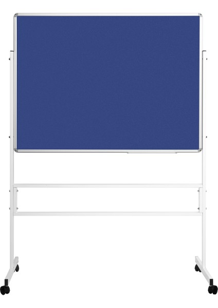 120 Cm X 200 Cm Mobil Ayaklı Tek Yüzlü Mavi Kumaşlı Pano