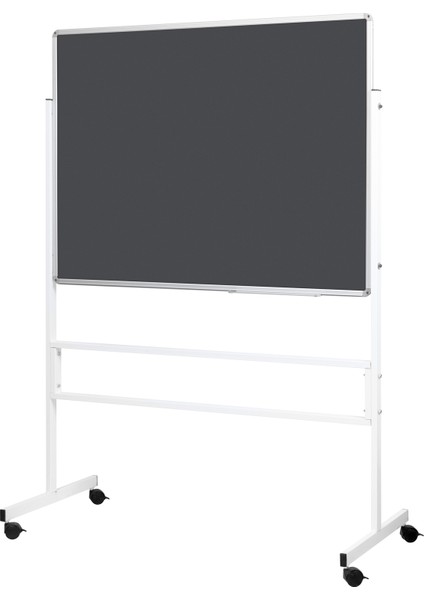 90 Cm X 120 Cm Mobil Ayaklı Tek Yüzlü Gri Kumaşlı Pano
