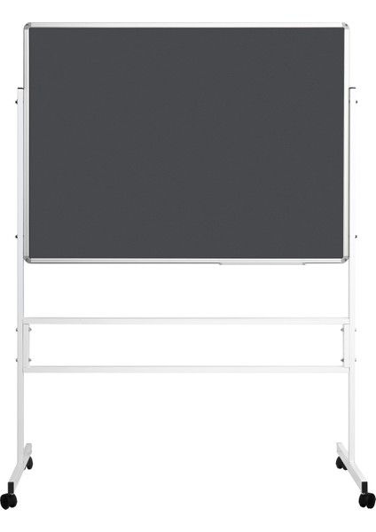 90 Cm X 120 Cm Mobil Ayaklı Tek Yüzlü Gri Kumaşlı Pano