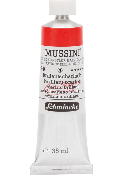 Mussini Yağlı Boya 35ml. Seri 4 N:340 Brilliant Scarlet