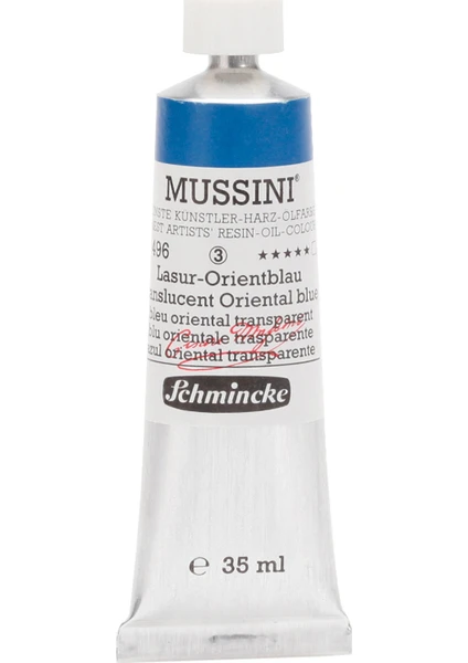 Mussini Yağlı Boya 35ml. Seri 3 N:496 Translucent Oriental Blue