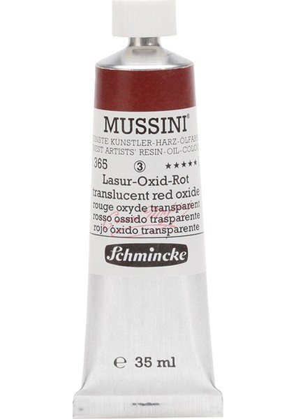 Mussini Yağlı Boya 35ml. Seri 3 N:365 Translucent Red Oxide