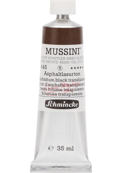 Mussini Yağlı Boya 35ml. Seri 1 N:645 Asphaltum Black