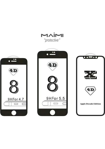 Apple iPhone 6 Plus - 6S 4D Plus Temperli Koruma Camı Beyaz