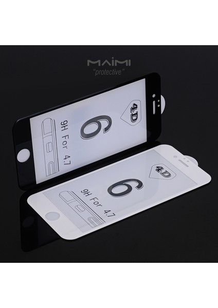 Apple iPhone 6 Plus - 6S 4D Plus Temperli Koruma Camı Beyaz