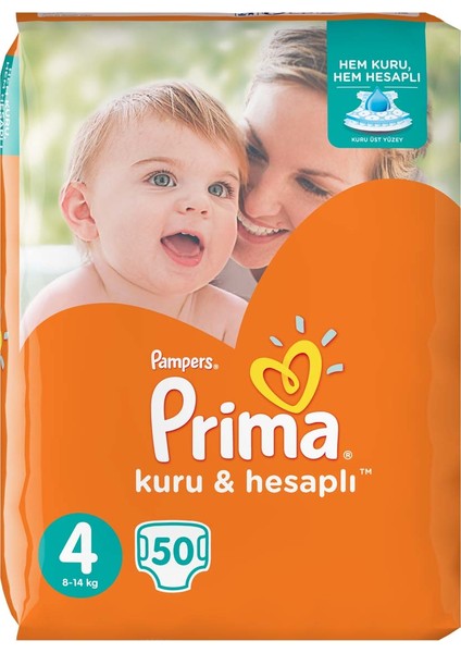 Bebek Bezi Kuru ve Hesaplı 4 Beden 50 Adet Maxi Mega Paket