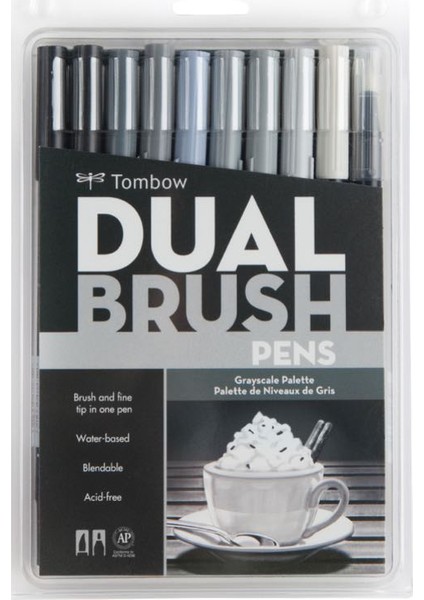 Brush Pen Dual Ab-T Set Grayscale 10Cgr