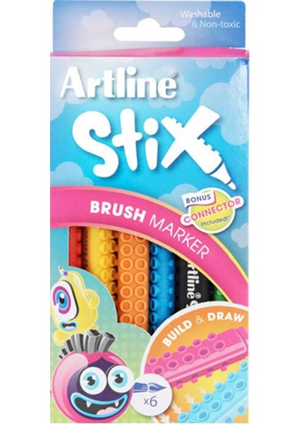 Boya Kalemi Stıx Brush Mar.6 Lı Etx-F 6W