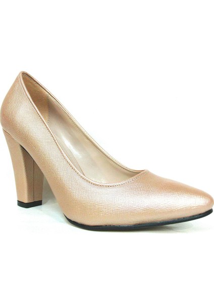 1535 Pudra Deri Stiletto Bayan Ayakkabı
