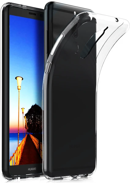 Case 4U Huawei Mate 10 Lite Kılıf Ultra İnce Silikon Füme / Siyah