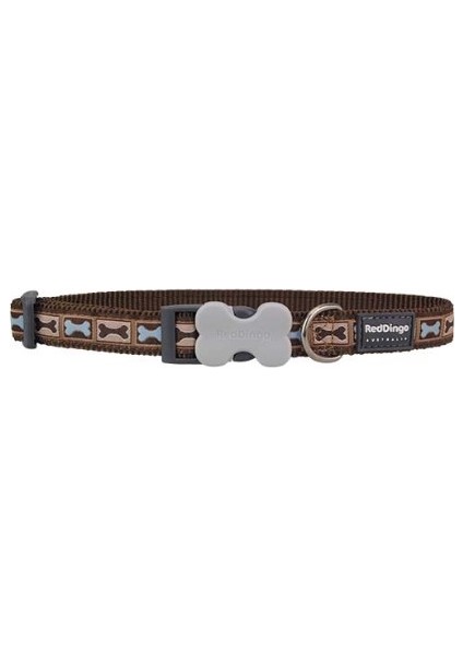 Reddingo Bone Yard Desenli Köpek Boyun Tasması Kahverengi 20 Mm