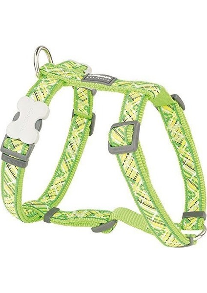 Reddingo Flanno Desenli Lime Köpek Göğüs Tasması 12Mm