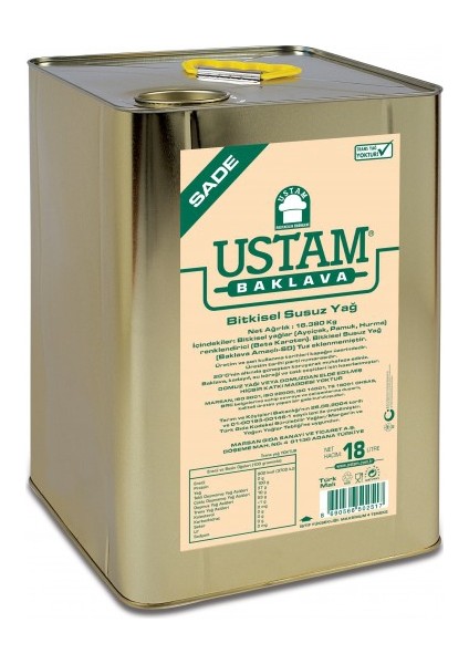 Ustam Sade Baklava Yağı 18 Lt