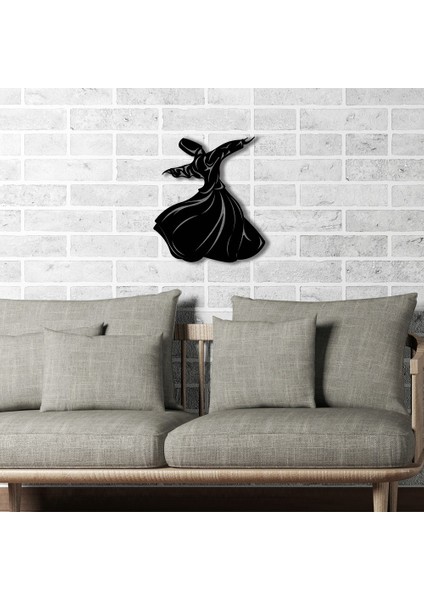 Semazen Silüeti Metal Duvar Dekoru