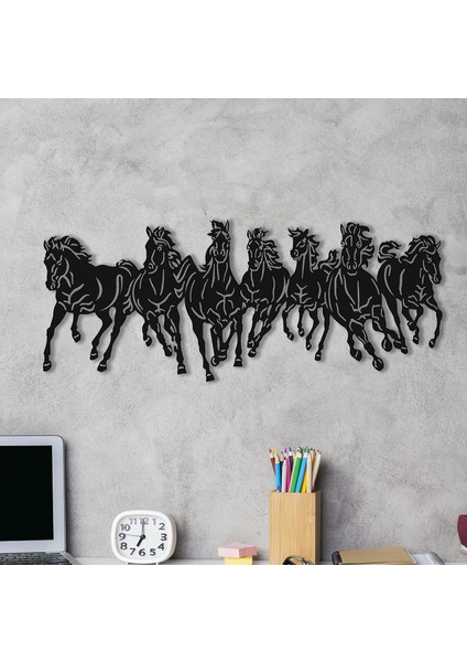 Atlar ''Yarış'' Metal Duvar Dekoru