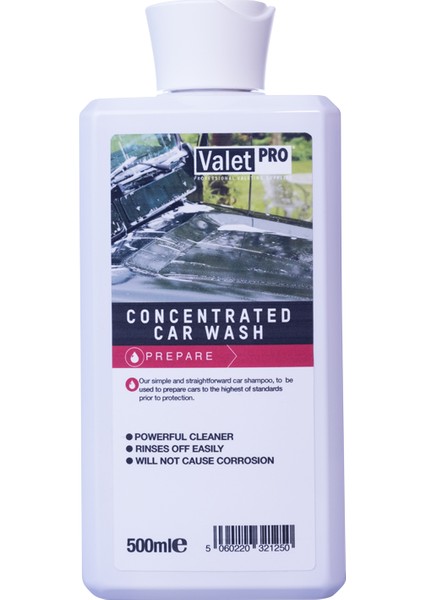 Valet Pro Concentrated Car Wash - Konsantre Ph Nötr Yıkama Şampuanı 500ml