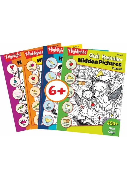 Highlights Hidden Pictures Puzzles (Gizli Resimler) 4'lü Set