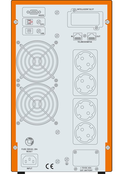 P.Pack SE 3 KVA (6x 9AH) 5-10dk Online UPS MU03000N11EAV03