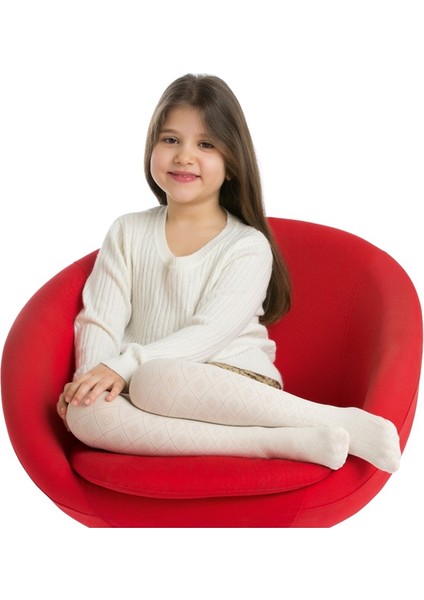 Dafne Kız Çocuk Külotlu Çorap Beyaz