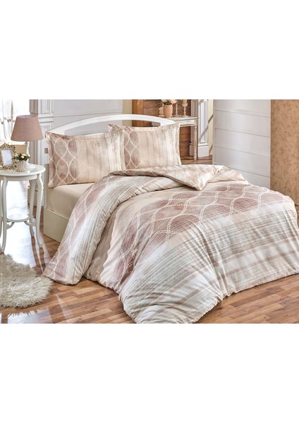Çift Kişilik Ranforce Nevresim Takımı Sonia Krem