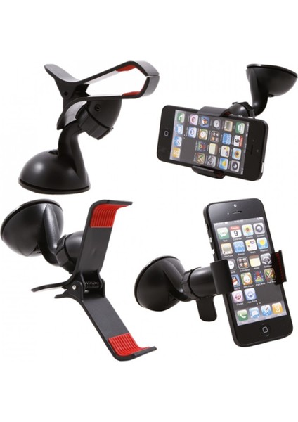 Kıskaçlı Vantuzlu Araç İçi Telefon Tutucu