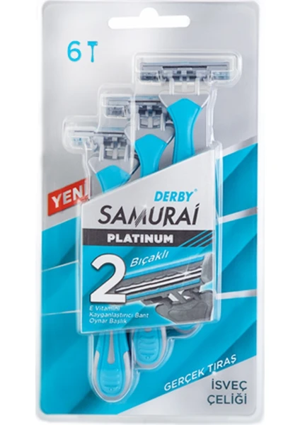 Samurai Platinum 2 Bıçaklı İsveç Çeliği 6'lı Tıraş Bıçağı