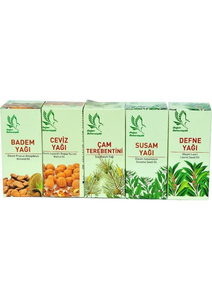 Saç Bakım Seti 5x50 cc Susam, Badem, Çam, Ceviz ve Defne Yağları ile Zenginleştirilmiş