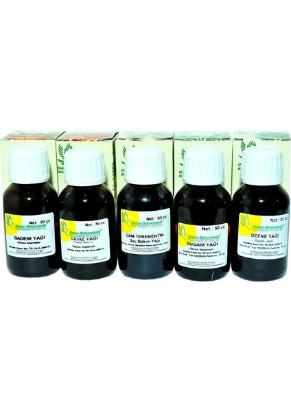 Saç Bakım Seti 5x50 cc Susam, Badem, Çam, Ceviz ve Defne Yağları ile Zenginleştirilmiş fırsatları