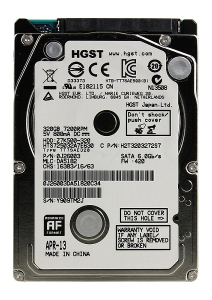 Travelstar 2.5" SATA 6Gbit/s 7200RPM 320GB 32MB Cache Disk HTS725032A7E630 fiyatları