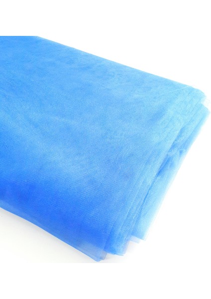 Kristal Tül - En 3 Metre - Soft ve Canlı Renklerde - Saks Mavi