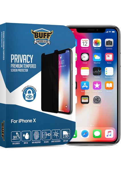 Apple iPhone X Privacy Ekran Koruyucu