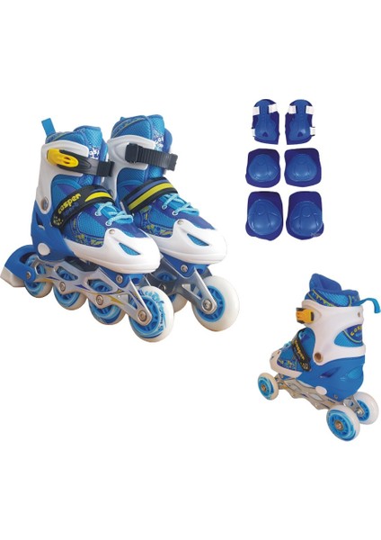 Ayarlanabilir Başlangıç Alıştırma Pateni + Koruyucu Set