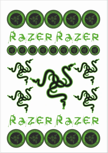 Stickermarket Razer Gaming Sticker Seti