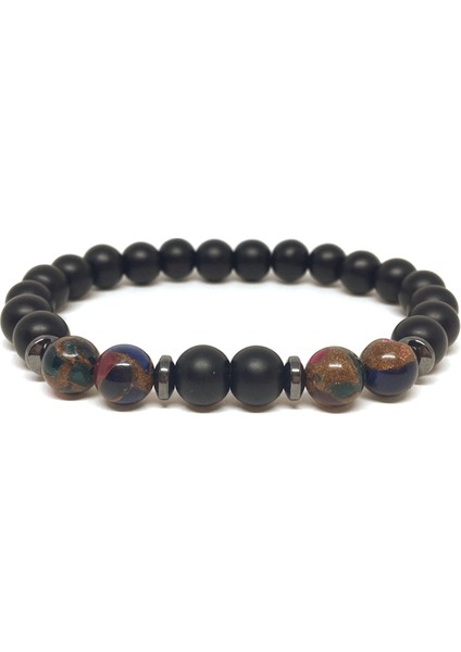 Marine Kuvars ve Mat Oniks Taşlı Bileklik fiyatları