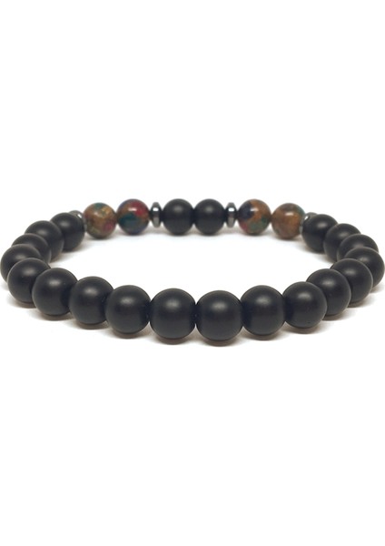 Marine Kuvars ve Mat Oniks Taşlı Bileklik modelleri