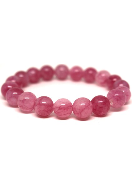 Pembe Akik Taşlı Bileklik