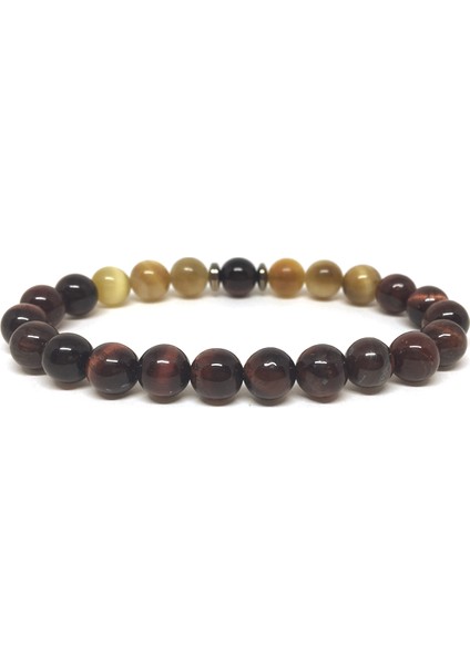 Sarı ve Kırmızı Kaplan Gözü Taşlı Bileklik modelleri