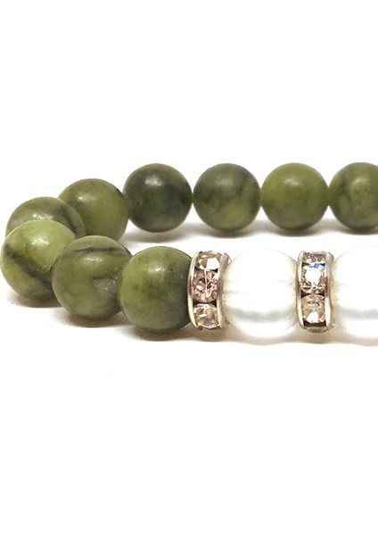 Yeşil Jasper ve Kuvars Taşlı Bileklik fiyatları
