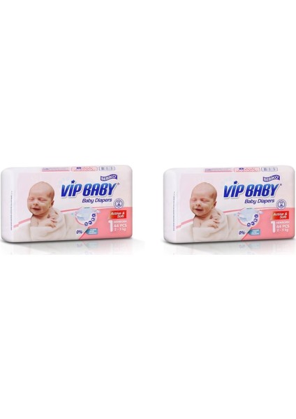 Active&Soft 1 Numara Yenidoğan 44 Adet 2li Set Bebek Bezi