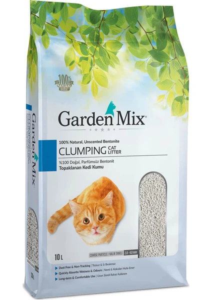 Garden Mix Parfümsüz 10 Lt Kedi Kumu Kalın Taneli