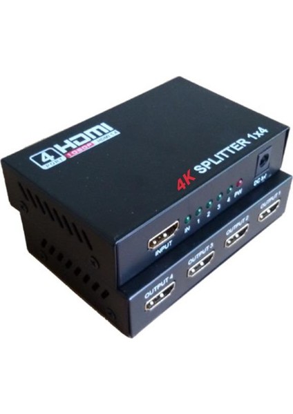4K Ultra HD 2160p ve Full HD 1080p Destekli 1 Giriş 4 Çıkış HDMI v1.4 Destekli Adaptörlü HDMI Splitter 4 Adet TV Projeksiyon Görüntü Çoklayıcı HDMI Çoğaltıcı Splitter (4Kx2K-4KHD104)