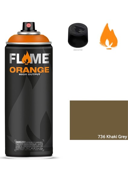 Orange 400ml Sprey Boya N:736 Khaki Grey
