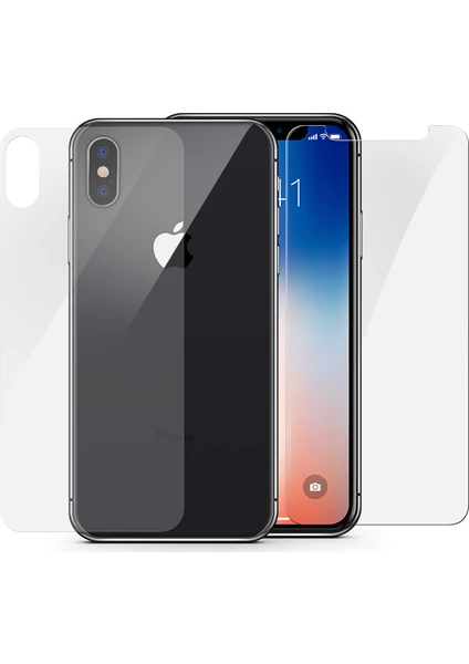 Apple iPhone X Ön ve Arka İçin Tempered Glass Cam Ekran Koruyucu