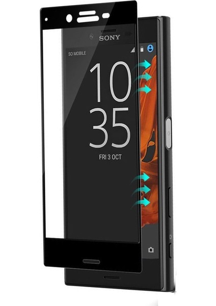 Sony Xperia XZ Çerçeveli Tempered Glass Cam Ekran Koruyucu